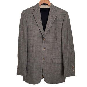 Nautica Wool Hounds tooth Blazer 100% Wool Brown 40L